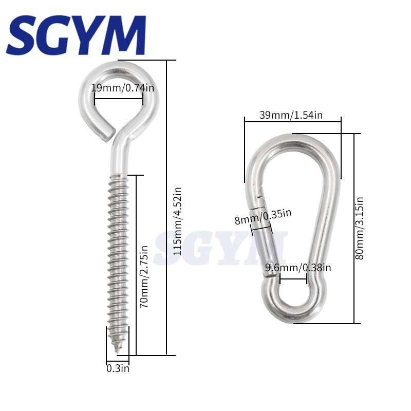 Heavy Duty Swing Hangers Hammock suspension ring screw spring hook - KiwisLove