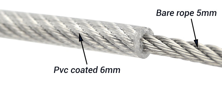 304 Stainless Steel PVC Coated Flexible Wire Rope soft Cable Transparent Clothesline - KiwisLove
