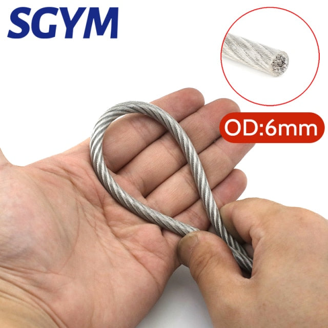 304 Stainless Steel PVC Coated Flexible Wire Rope soft Cable Transparent Clothesline - KiwisLove