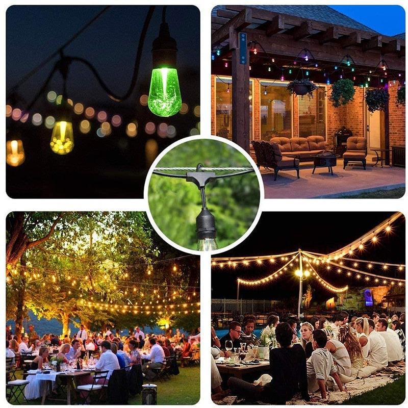 50m String Lights Hanging Kit Heavy Duty Cable Turnbuckle Hooks outdoor - KiwisLove