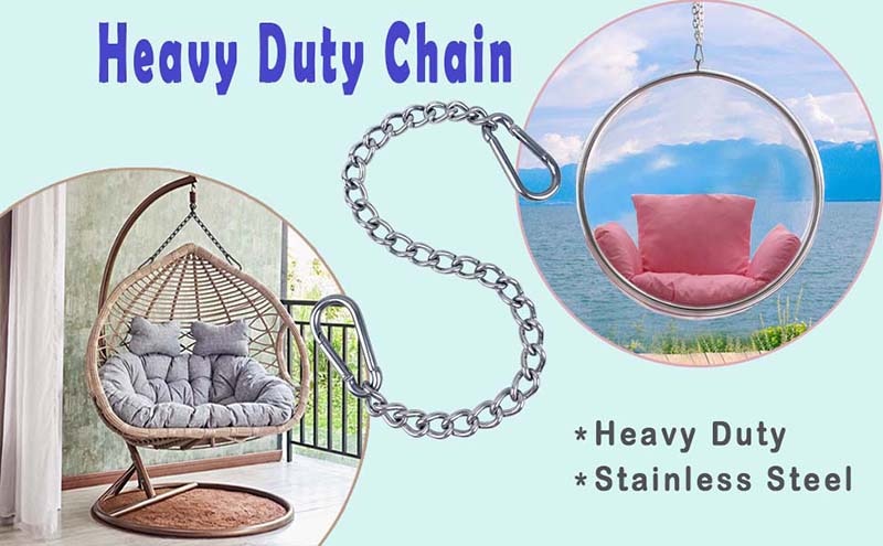 Hanging link Chain 2 Carabiners for Hammocks Punching Bags Heavy Duty - KiwisLove
