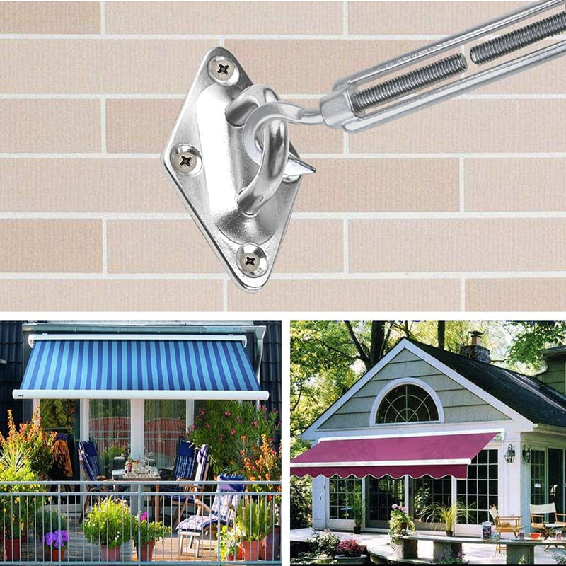 Sun Shade Sail Kit 304 Rectangle Square Patio Hook Installation Accessory - KiwisLove