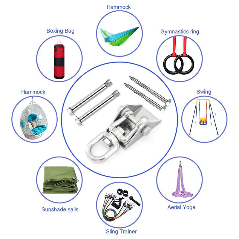 Hammock Hanger Chain Carabiners Kit Hooks Swing Hangers Sets - KiwisLove