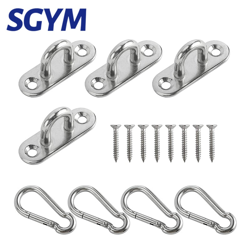4 sets 304 Stainless Steel Hook Pad Eye Plate Marine Staple Hook Loop - KiwisLove