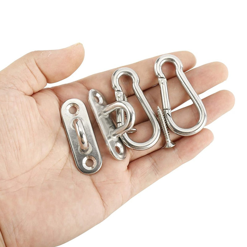 4 sets 304 Stainless Steel Hook Pad Eye Plate Marine Staple Hook Loop - KiwisLove
