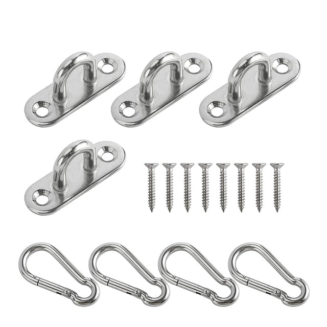 4 sets 304 Stainless Steel Hook Pad Eye Plate Marine Staple Hook Loop - KiwisLove