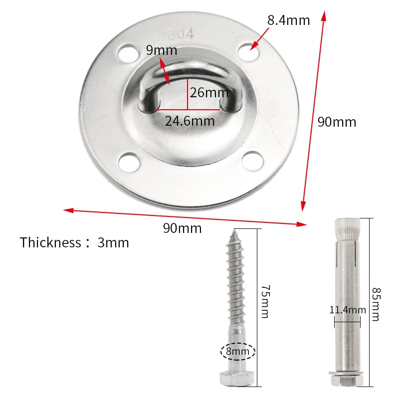 Hammock Wall Mount Anchor Hooks Heavy Duty Ceiling Swing Hanging Kit - KiwisLove