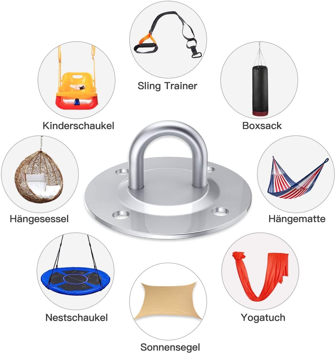 Hammock Wall Mount Anchor Hooks Heavy Duty Ceiling Swing Hanging Kit - KiwisLove