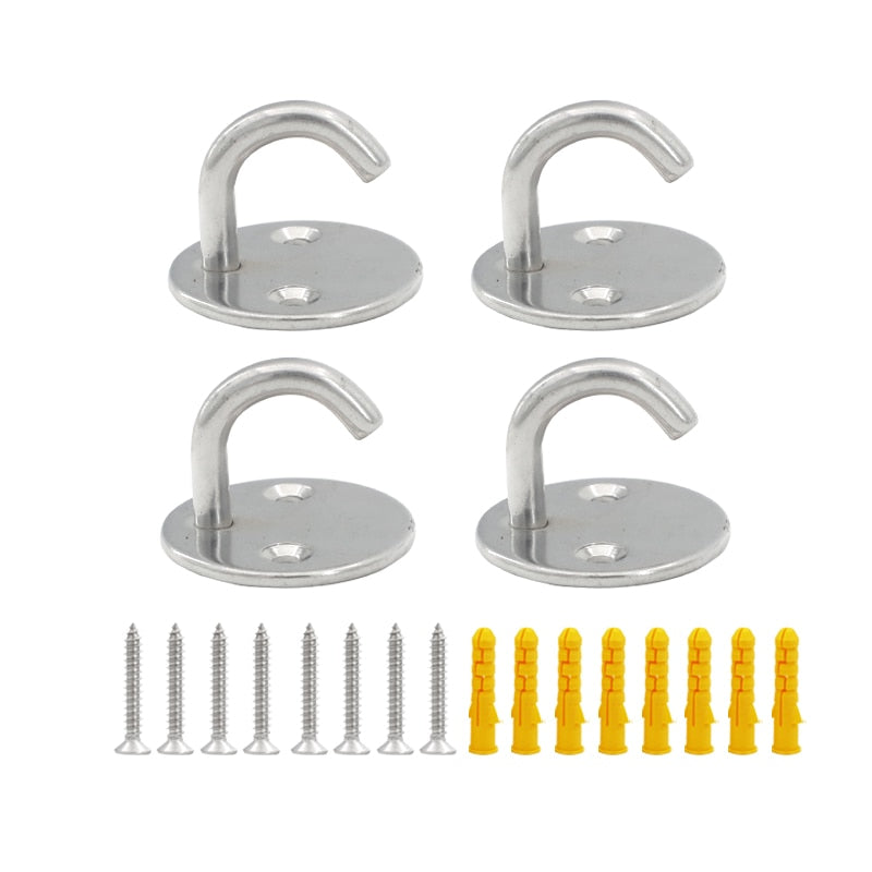 4Pcs 6mm 304 Stainless Steel J-shaped Ceiling Mount Hook Base - KiwisLove