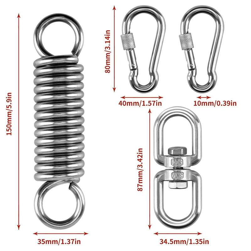 304 Stainless Steel Heavy Duty Hanging Kit Spring Hook Spinning - KiwisLove