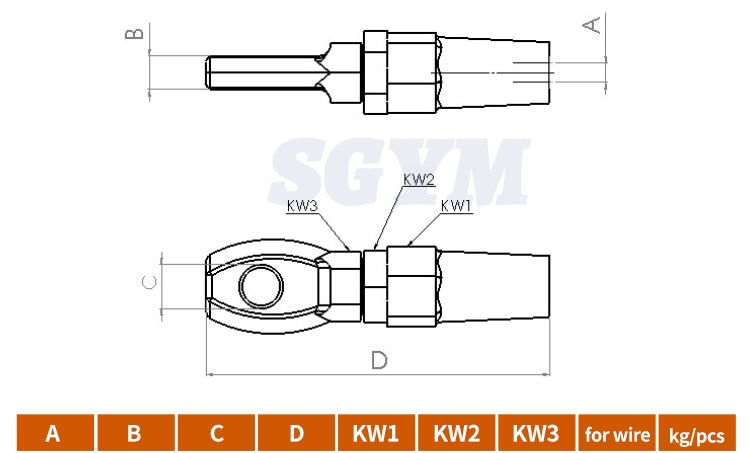 2pcs Cable Railing  Swageless Eye Terminal Tension  for 5mm Wire Patio - KiwisLove