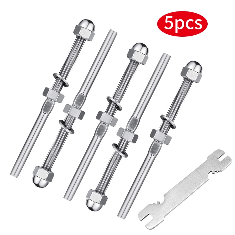 5pcs Cable Railing Swage Threaded Stud Tension End Fitting Terminal  1/8" - KiwisLove