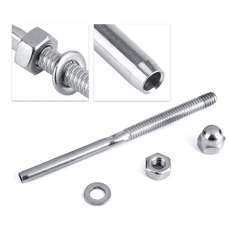 5pcs Cable Railing Swage Threaded Stud Tension End Fitting Terminal T316 Marine - KiwisLove