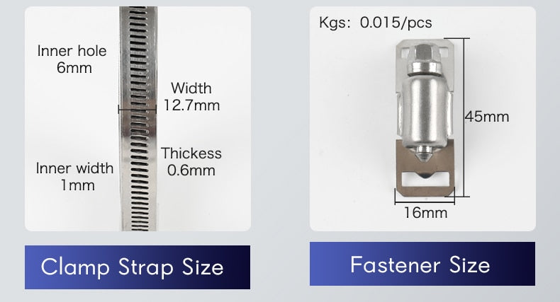 304 Stainless Steel Worm Gear Hose Clamps 98/164FT Strap with  fasteners - KiwisLove
