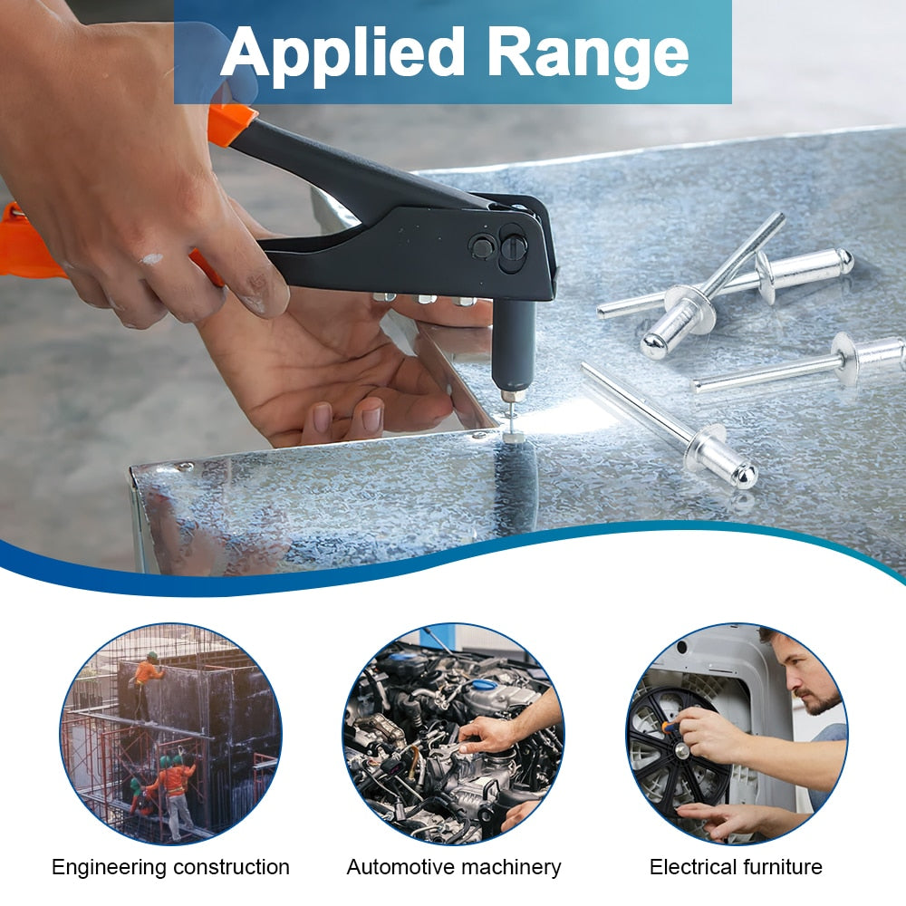 NINDEJIN Pop Rivets Aluminium Dome Head Blind Rivet Steel Shank Mandrel - KiwisLove