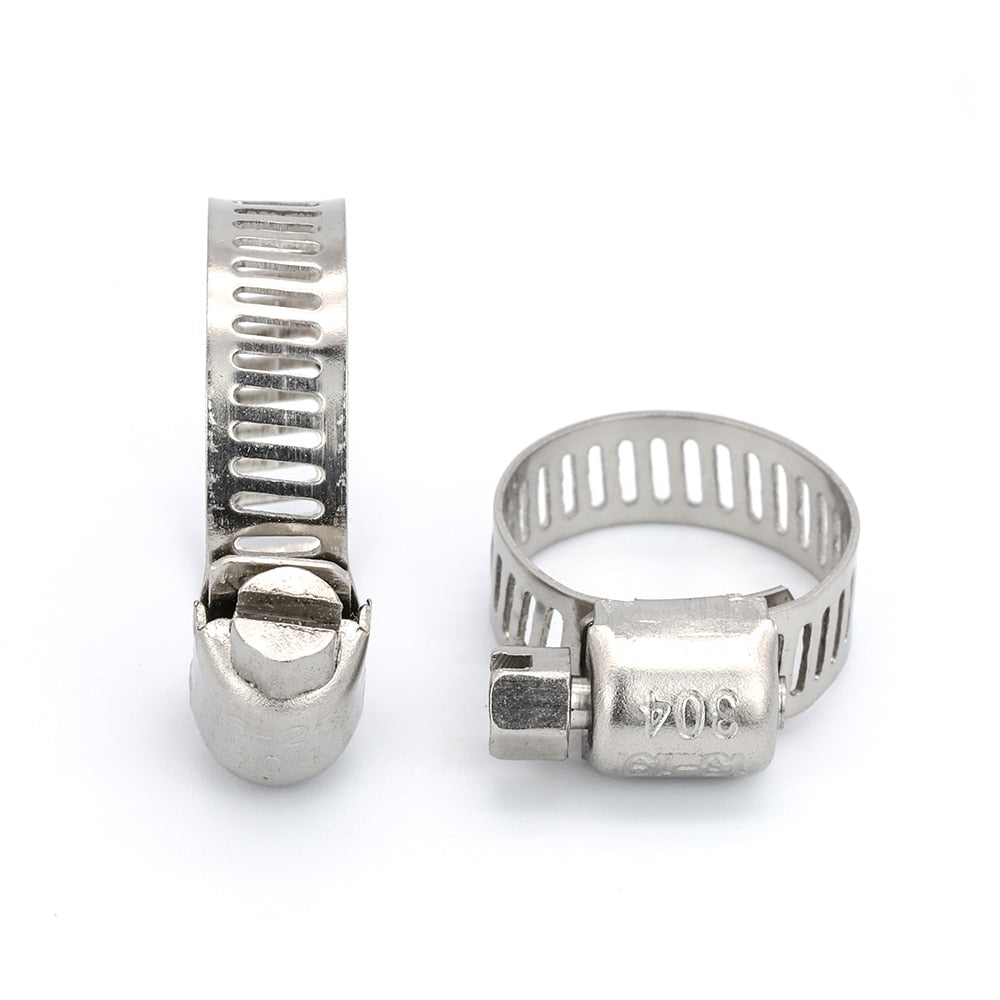 NINDEJIN hose clamp 6-63mm worm gear hose clip fuel hose clamp - KiwisLove