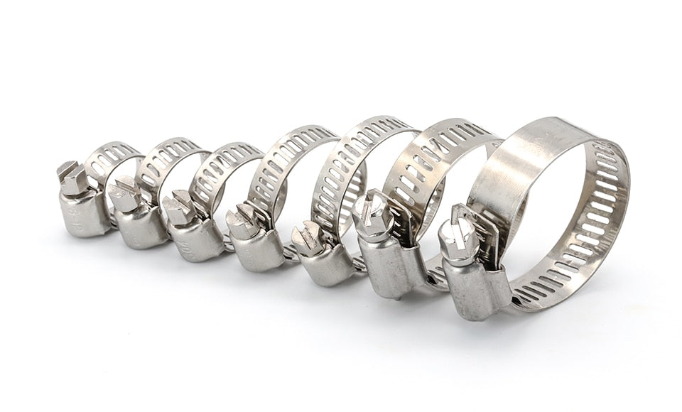 NINDEJIN hose clamp 6-63mm worm gear hose clip fuel hose clamp - KiwisLove