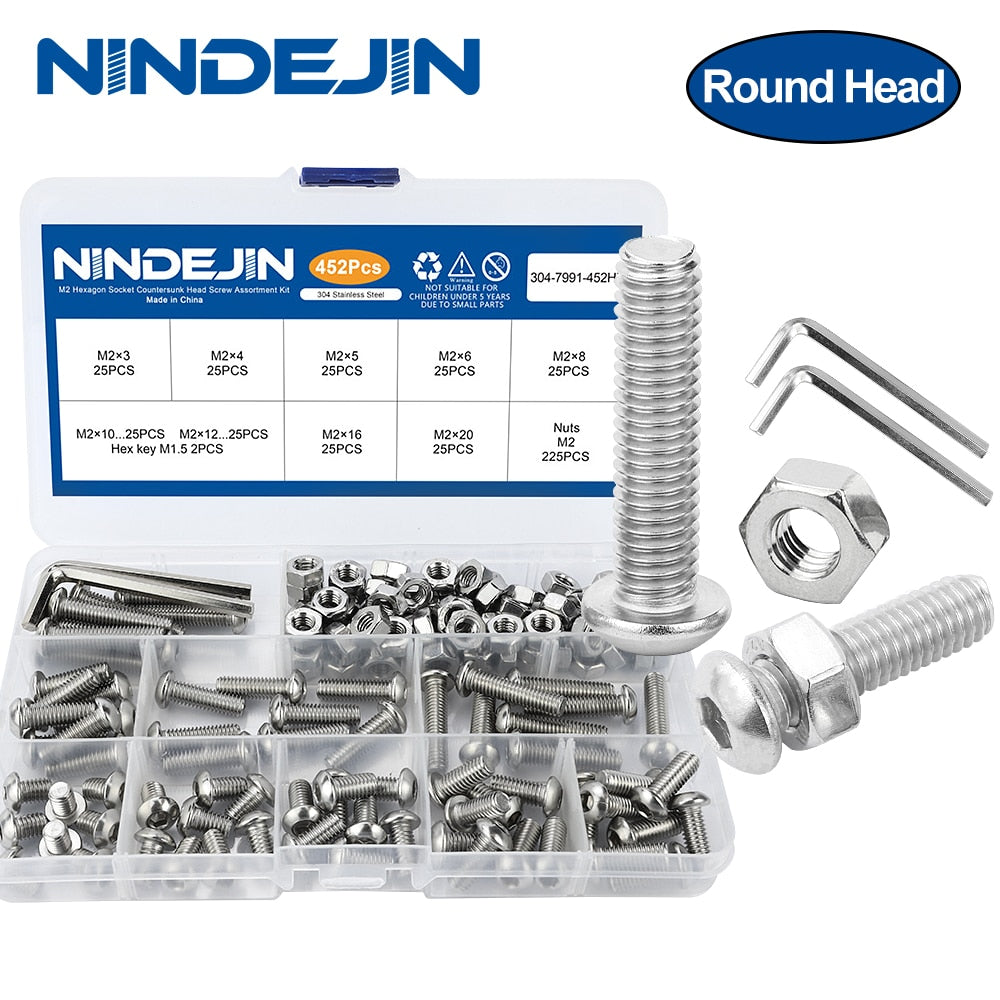 round head hex hexagon socket screw set allen head bolt and nut kit - KiwisLove
