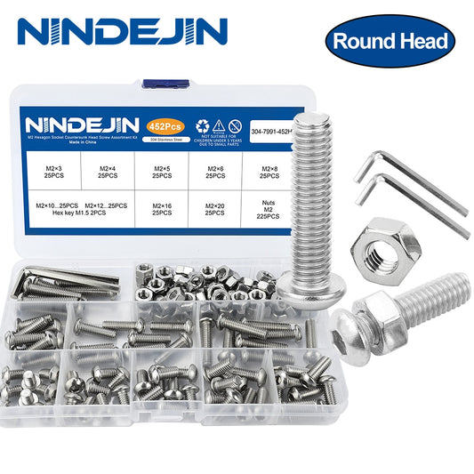 round head hex hexagon socket screw set allen head bolt and nut kit - KiwisLove