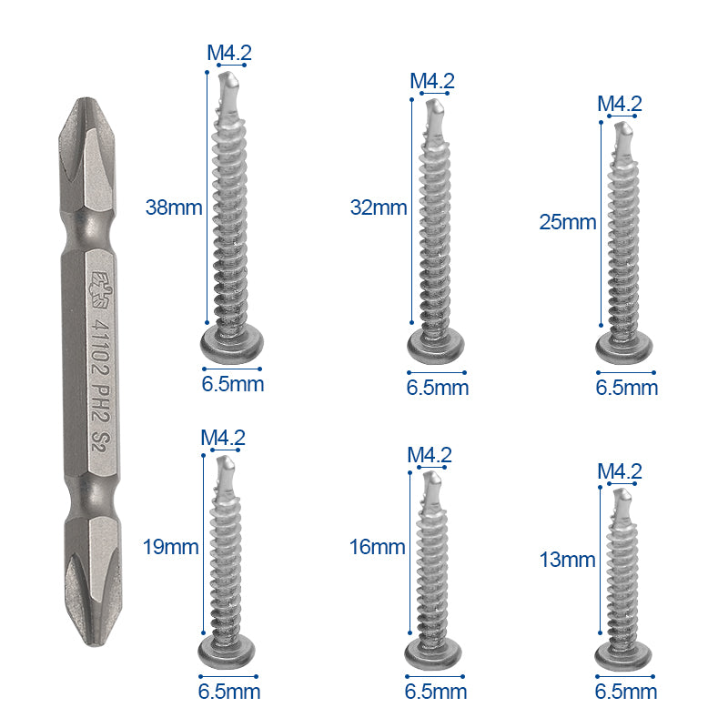 182pcs Cross Recessed Phillips Pan Head Self-Drilling Tapping Screw Thread - KiwisLove