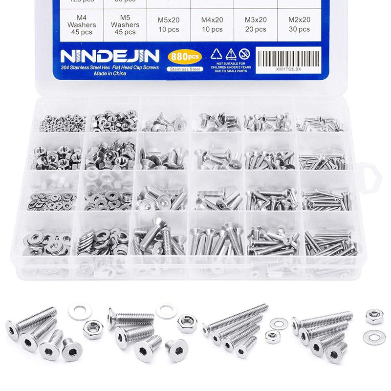 880Pcs Precise Metric Hex Flat Head Cap Self Tapping Screws Round Flat - KiwisLove