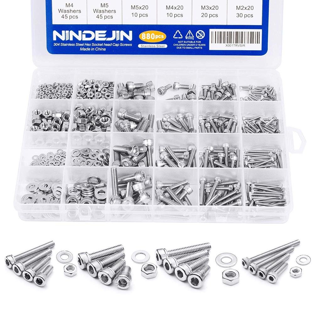 880Pcs Hexagon Hex Socket Head Cap Screw Set  Bolt  Nut Machine Screw - KiwisLove