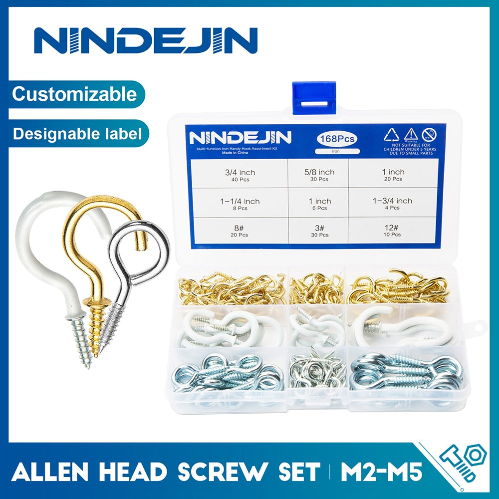 168pcs/set Eye Screw Hook keychain screwJewelrys picture cup hanger - KiwisLove