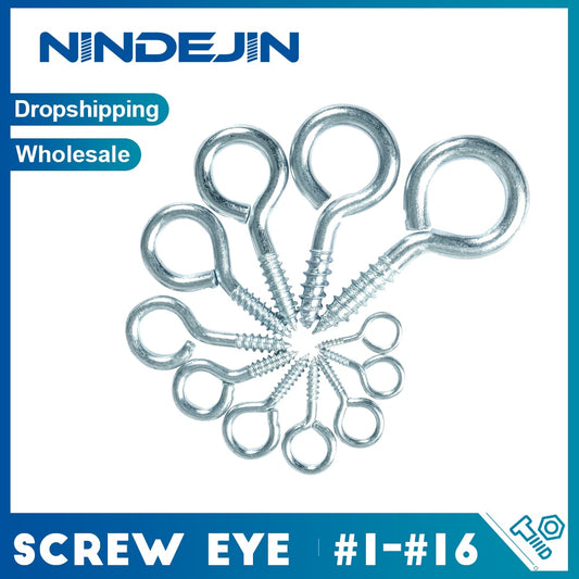 NINDEJIN Screw Eye Pins Screw Eyelet Connector Zinc Plated Hook Ring - KiwisLove