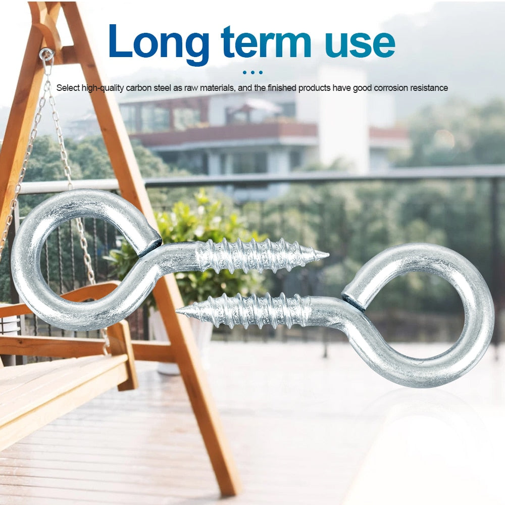 NINDEJIN Screw Eye Pins Screw Eyelet Connector Zinc Plated Hook Ring - KiwisLove