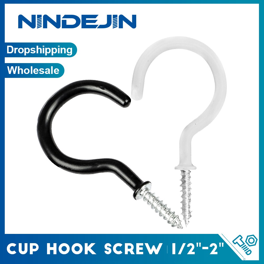 Cup Hook Screw Plastic Coated Cup Hook Plastic Dipped Ceiling Frame Hat - KiwisLove