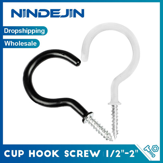 Cup Hook Screw Plastic Coated Cup Hook Plastic Dipped Ceiling Frame Hat - KiwisLove