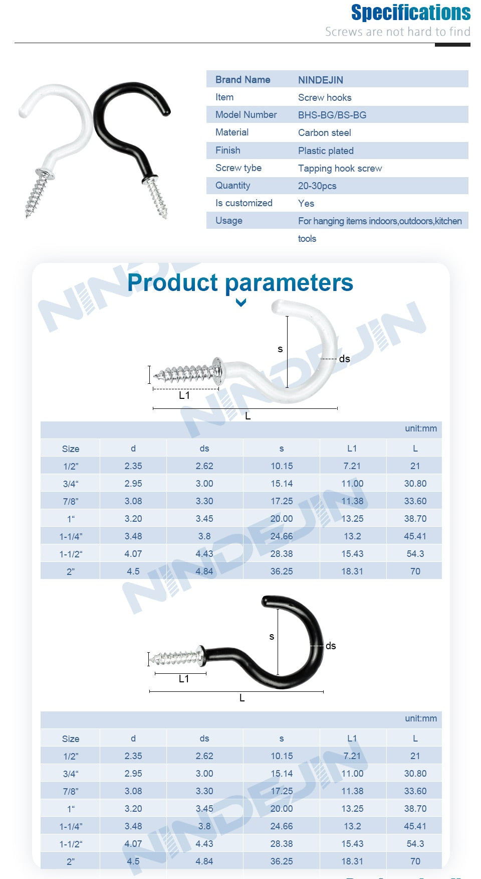 Cup Hook Screw Plastic Coated Cup Hook Plastic Dipped Ceiling Frame Hat - KiwisLove
