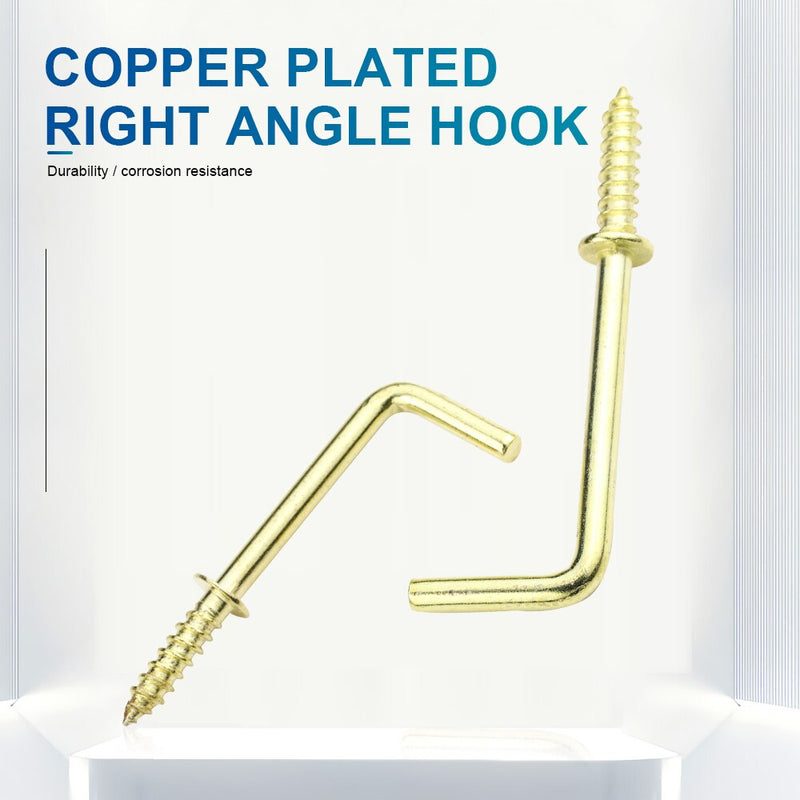 L Shape Screw Hook Copper Plated Right Angle Hook Frame Self Tapping - KiwisLove