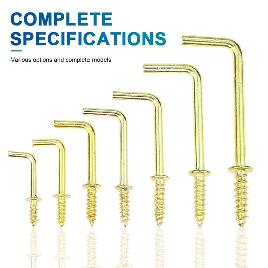 L Shape Screw Hook Copper Plated Right Angle Hook Frame Self Tapping - KiwisLove