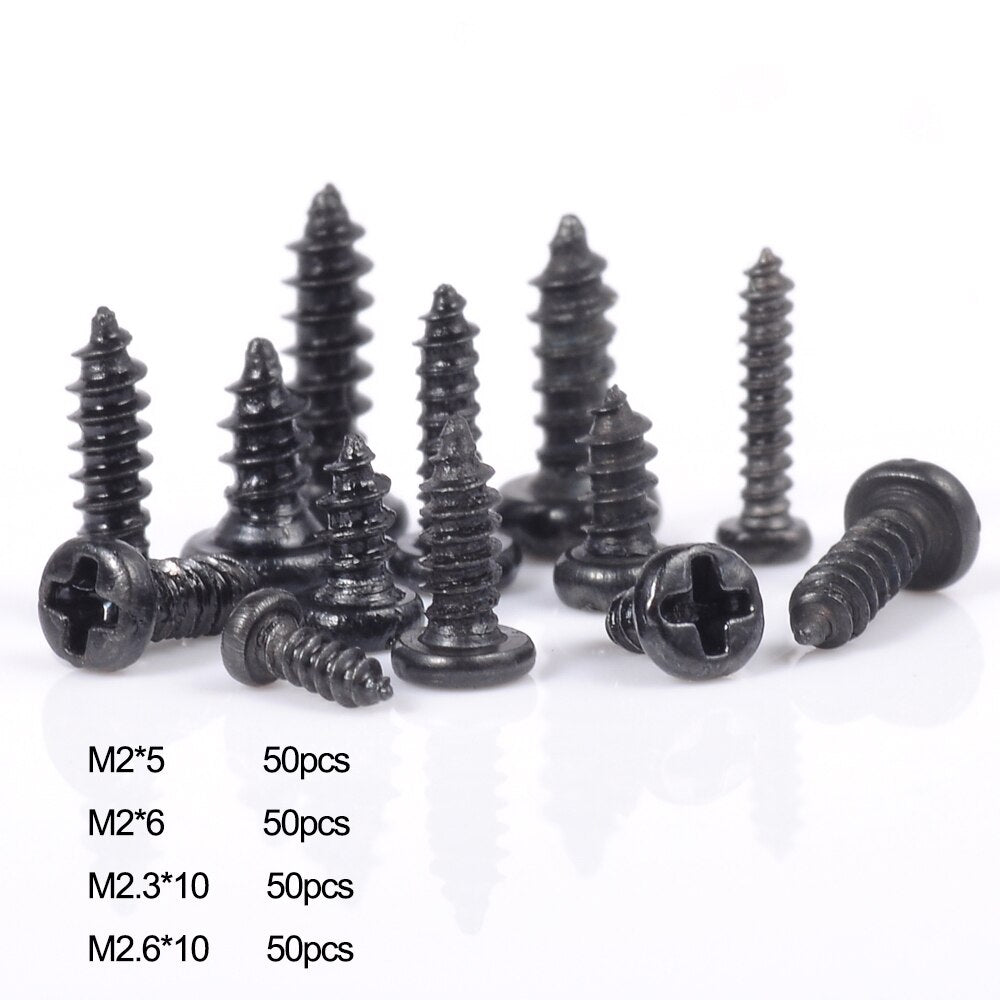 200pcs Pan Head Tapping Mini Screws Set Round laptop computer Phillips - KiwisLove