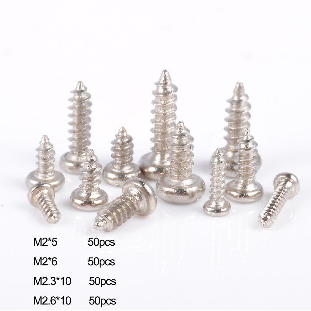 200pcs Pan Head Tapping Mini Screws Set Round laptop computer Phillips - KiwisLove