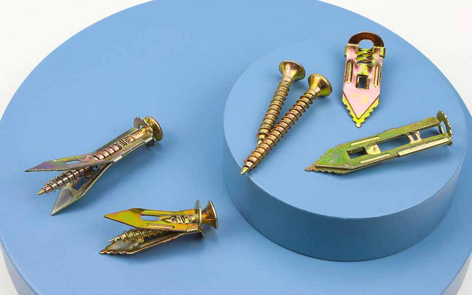 160pcs Self Drilling Anchor Gypsum Expansion  Screw Drywall Plug Kit - KiwisLove