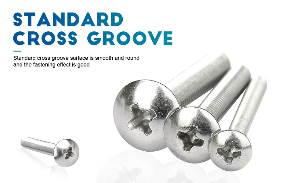 722pcs Truss Round Head  Set Machine Screw and Nut Flat Mushroom Head - KiwisLove