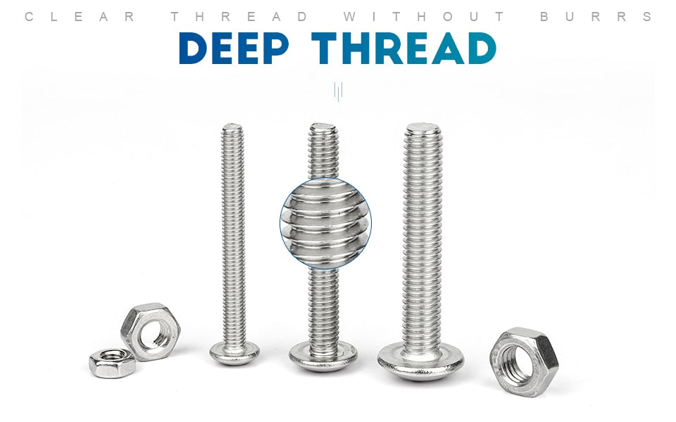 722pcs Truss Round Head  Set Machine Screw and Nut Flat Mushroom Head - KiwisLove