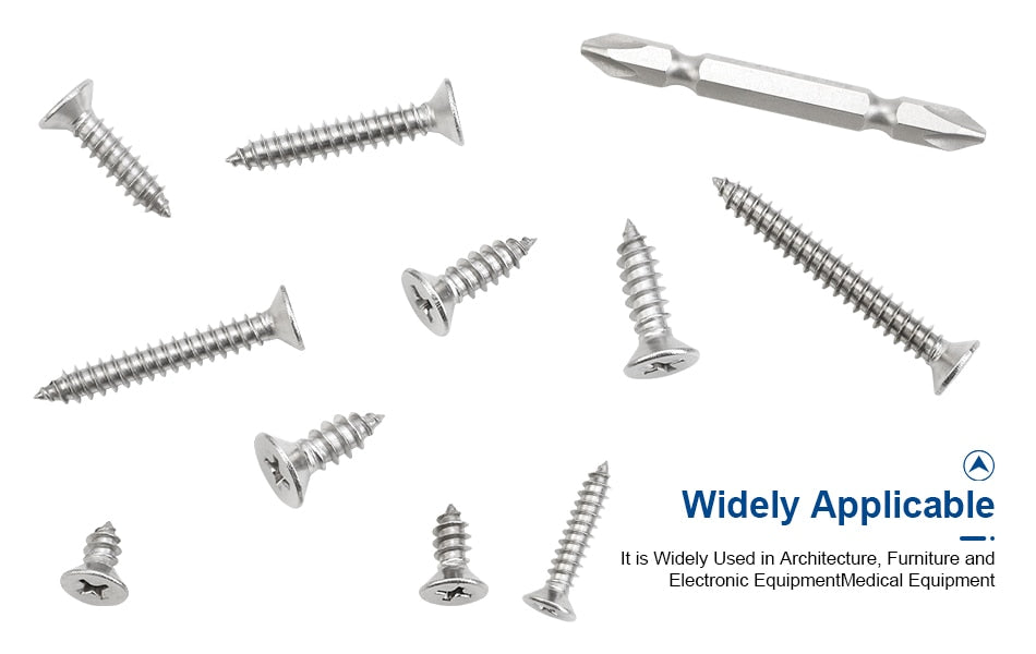 Self-Tapping Cross Recessed Flat Head Screw Assortment Set Phillips Wood - KiwisLove