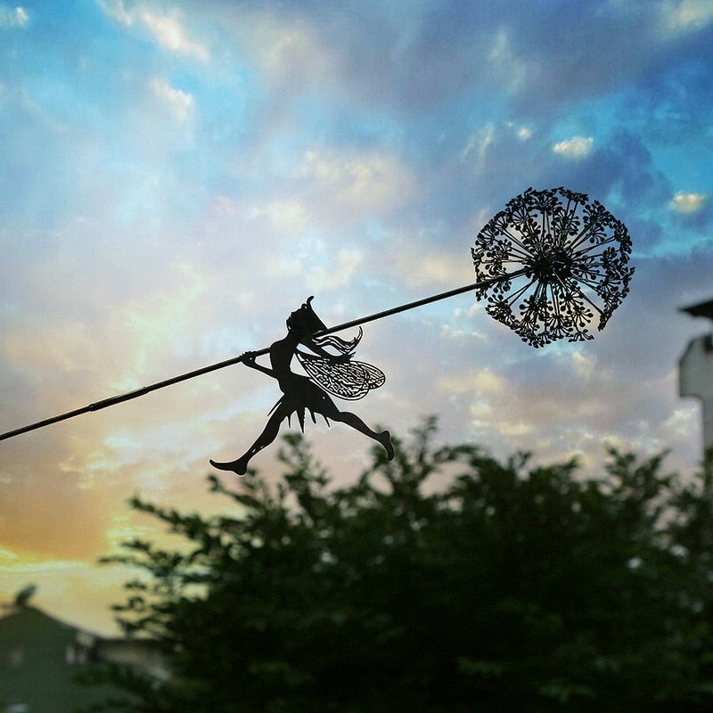 Garden Decorative Stake Fairies And Dandelions Dance - KiwisLove