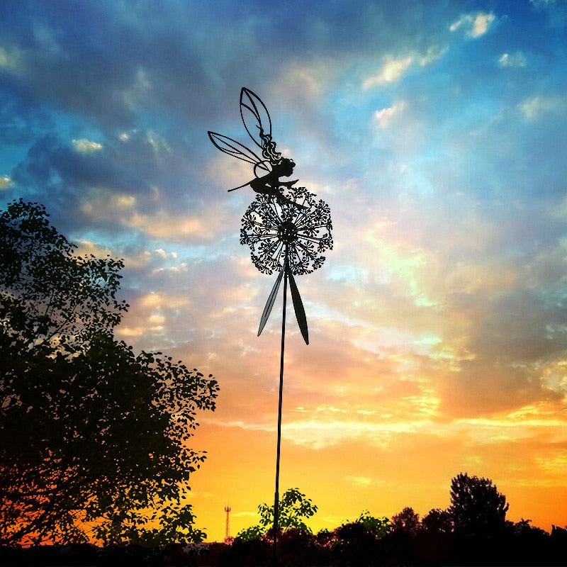 Garden Decorative Stake Fairies And Dandelions Dance - KiwisLove