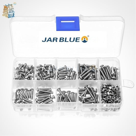 340pcs M3 Stainless Hex Socket Button Head Screws Allen bolt Nut - KiwisLove