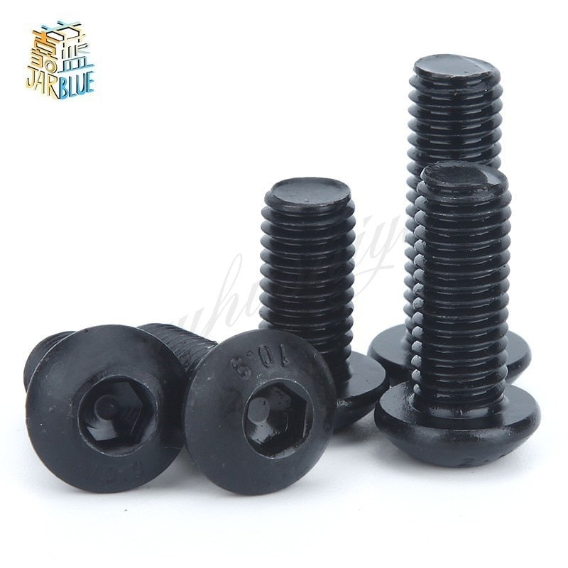 50Pcs Black Hexagon Socket Button Head Screw Furniture Mushroom Cap - KiwisLove