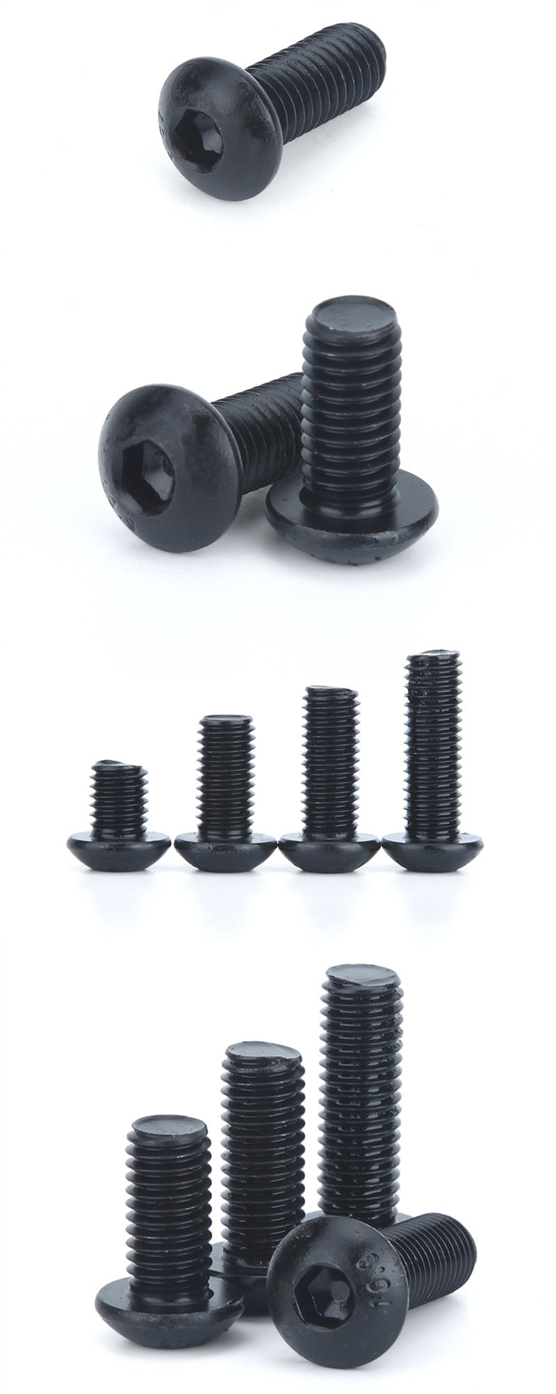 50Pcs Black Hexagon Socket Button Head Screw Furniture Mushroom Cap - KiwisLove