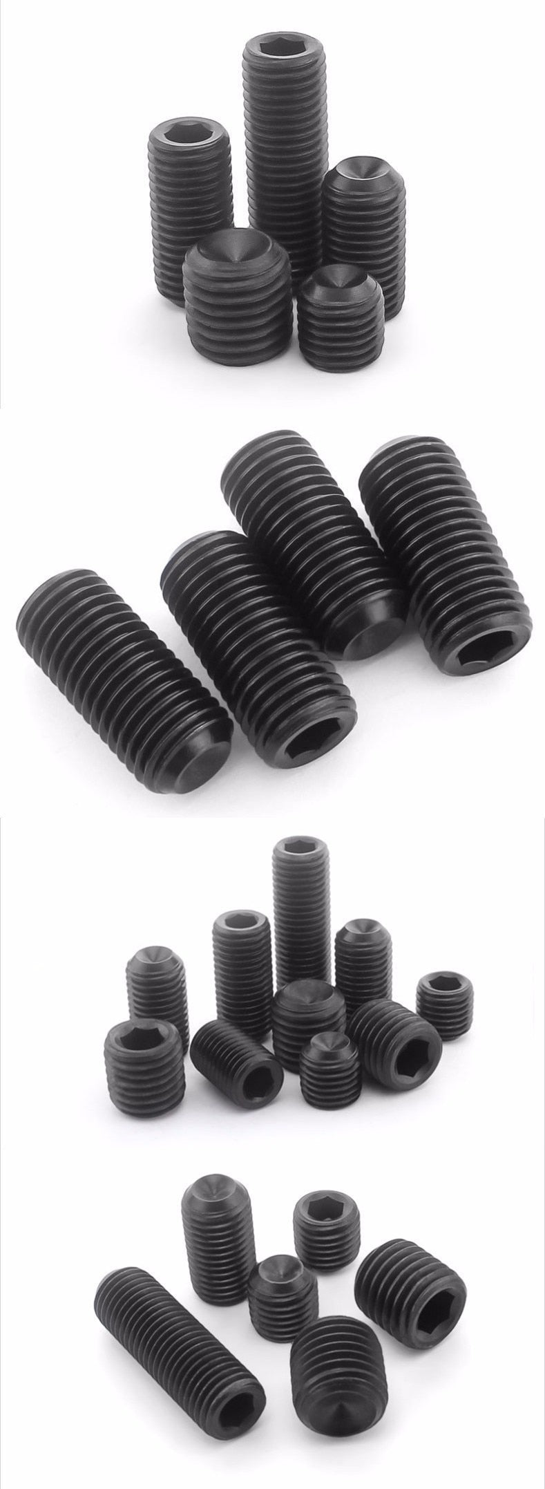 50 pcs alloy steel Grade 12.9 DIN916 high tensile cup point grub screw - KiwisLove