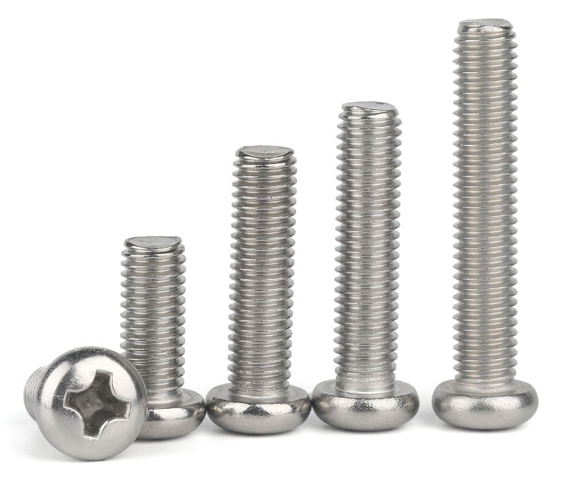 100Pcs 304 Stainless Steel Cross Recessed Pan Head Screw Phillips M1.6 - KiwisLove