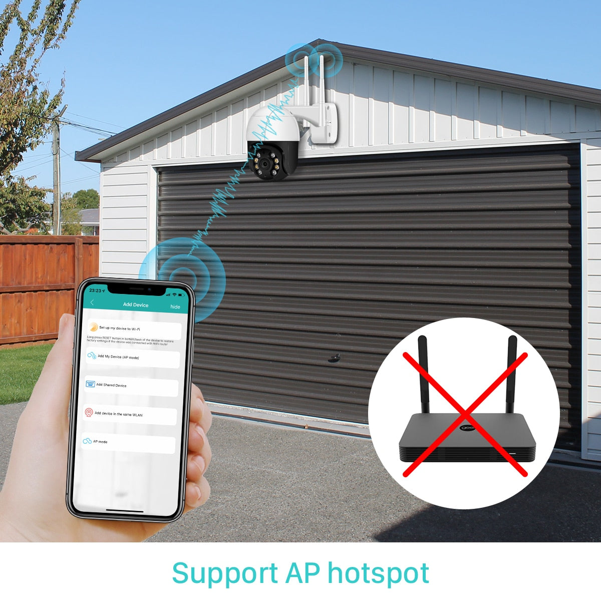 PTZ Wifi IP Camera Outdoor 4X Digital Zoom AI Human Detect Wireless - KiwisLove