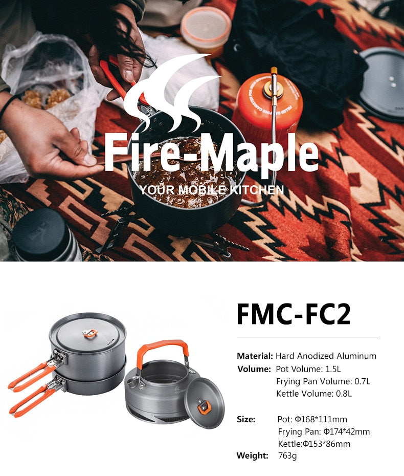 Fire Maple Camping  Pot KettleFry Pan Set Outdoor Camp Cooking Set - KiwisLove