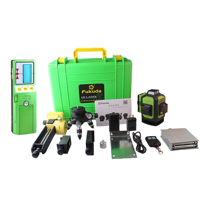 Fukuda Rotary Laser Level 360 16 Lines 4D Green Beam Cross Self-Leveling - KiwisLove